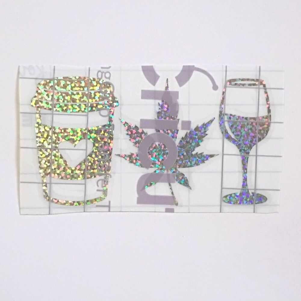 Coffee weed Wine Vinyl Decal Funny Stoner Sticker Window Laptop Decals 3.5 inch